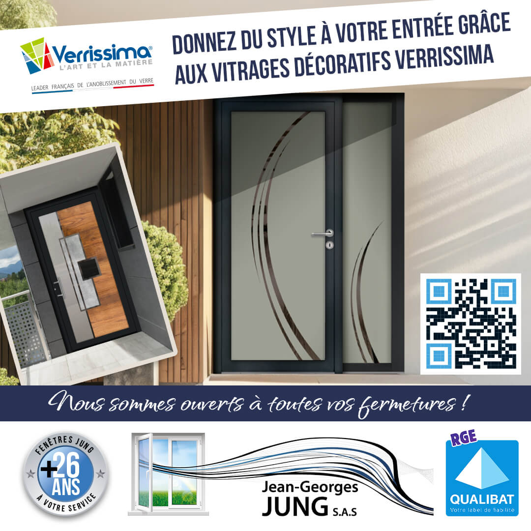 Verres décoratifs pour porte d'entrée Verrissima